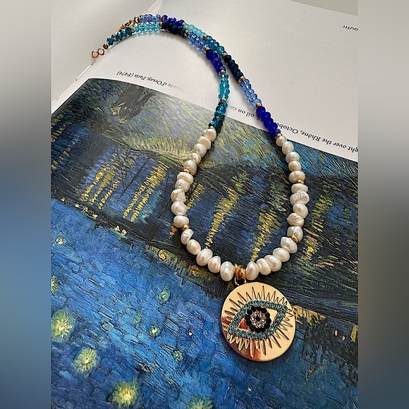 Freshwater pearl and bead necklace - Picture 4 of 5